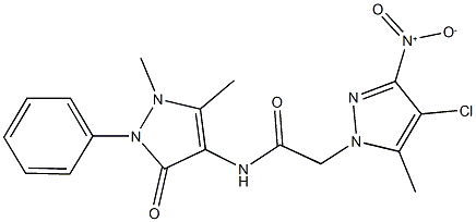 957513-02-9 2-{4-chloro-3-nitro-5-methyl-1H-pyrazol-1-yl}-N-(1,5-dimethyl-3-oxo-2-phenyl-2,3-dihydro-1H-pyrazol-4-yl)acetamide