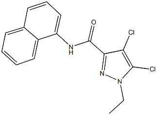 4,5-dichloro-1-ethyl-N-(1-naphthyl)-1H-pyrazole-3-carboxamide Struktur