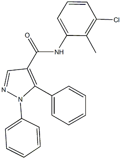 N-(3-chloro-2-methylphenyl)-1,5-diphenyl-1H-pyrazole-4-carboxamide 化学構造式