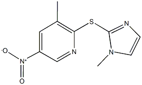 5-nitro-3-methyl-2-[(1-methyl-1H-imidazol-2-yl)sulfanyl]pyridine Struktur