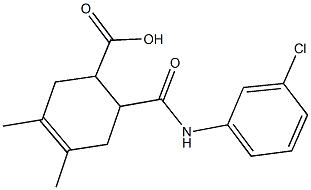 6-[(3-chloroanilino)carbonyl]-3,4-dimethyl-3-cyclohexene-1-carboxylic acid,96599-46-1,结构式