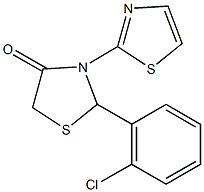 2-(2-chlorophenyl)-3-(1,3-thiazol-2-yl)-1,3-thiazolidin-4-one,96733-53-8,结构式