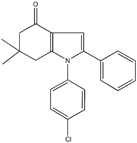 1-(4-chlorophenyl)-6,6-dimethyl-2-phenyl-1,5,6,7-tetrahydro-4H-indol-4-one,96757-22-1,结构式
