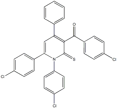 [1,6-bis(4-chlorophenyl)-4-phenyl-2-thioxo-1,2-dihydro-3-pyridinyl](4-chlorophenyl)methanone Structure