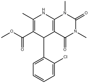 methyl 5-(2-chlorophenyl)-1,3,7-trimethyl-2,4-dioxo-1,2,3,4,5,8-hexahydropyrido[2,3-d]pyrimidine-6-carboxylate Structure