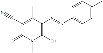 6-hydroxy-1,4-dimethyl-5-[(4-methylphenyl)diazenyl]-2-oxo-1,2-dihydro-3-pyridinecarbonitrile,97515-81-6,结构式