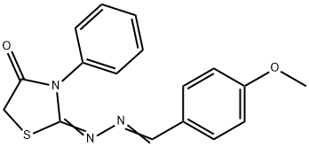 4-methoxybenzaldehyde (4-oxo-3-phenyl-1,3-thiazolidin-2-ylidene)hydrazone Structure