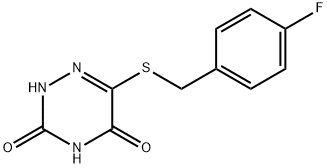 6-[(4-fluorobenzyl)sulfanyl]-1,2,4-triazine-3,5(2H,4H)-dione Structure