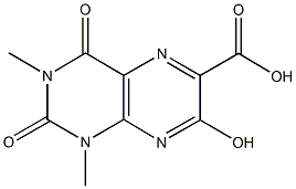 7-hydroxy-1,3-dimethyl-2,4-dioxo-1,2,3,4-tetrahydro-6-pteridinecarboxylic acid Struktur