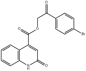 2-(4-bromophenyl)-2-oxoethyl 2-hydroxy-4-quinolinecarboxylate 结构式