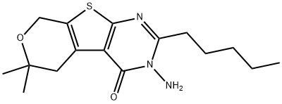 3-amino-6,6-dimethyl-2-pentyl-3,5,6,8-tetrahydro-4H-pyrano[4',3':4,5]thieno[2,3-d]pyrimidin-4-one Structure