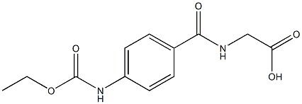 ({4-[(ethoxycarbonyl)amino]benzoyl}amino)acetic acid Structure