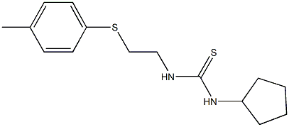 N-cyclopentyl-N'-{2-[(4-methylphenyl)sulfanyl]ethyl}thiourea,,结构式