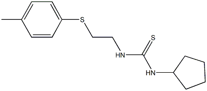 N-cyclopentyl-N'-{2-[(4-methylphenyl)sulfanyl]ethyl}thiourea 化学構造式