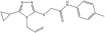 2-[(4-allyl-5-cyclopropyl-4H-1,2,4-triazol-3-yl)sulfanyl]-N-(4-methylphenyl)acetamide 结构式