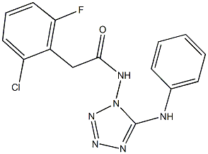 N-(5-anilino-1H-tetraazol-1-yl)-2-(2-chloro-6-fluorophenyl)acetamide 结构式