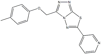 4-methylphenyl [6-(3-pyridinyl)[1,2,4]triazolo[3,4-b][1,3,4]thiadiazol-3-yl]methyl ether 化学構造式