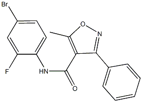 N-(4-bromo-2-fluorophenyl)-5-methyl-3-phenyl-4-isoxazolecarboxamide Structure