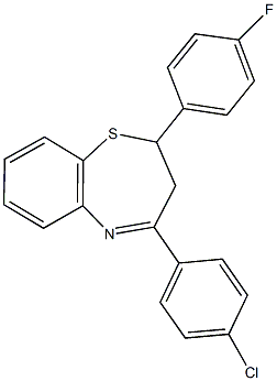 4-(4-chlorophenyl)-2-(4-fluorophenyl)-2,3-dihydro-1,5-benzothiazepine,,结构式