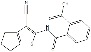 2-{[(3-cyano-5,6-dihydro-4H-cyclopenta[b]thien-2-yl)amino]carbonyl}benzoic acid 结构式