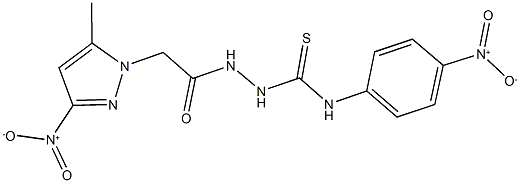 2-({3-nitro-5-methyl-1H-pyrazol-1-yl}acetyl)-N-{4-nitrophenyl}hydrazinecarbothioamide Structure