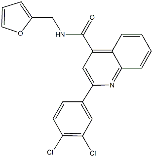 2-(3,4-dichlorophenyl)-N-(2-furylmethyl)-4-quinolinecarboxamide 化学構造式