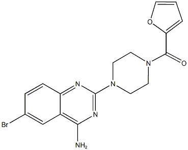 6-bromo-2-[4-(2-furoyl)-1-piperazinyl]-4-quinazolinylamine Struktur