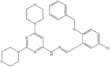 2-(benzyloxy)-5-chlorobenzaldehyde (2,6-dimorpholin-4-ylpyrimidin-4-yl)hydrazone Struktur