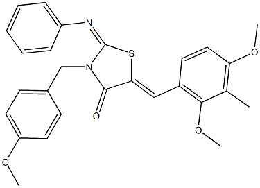 5-(2,4-dimethoxy-3-methylbenzylidene)-3-(4-methoxybenzyl)-2-(phenylimino)-1,3-thiazolidin-4-one