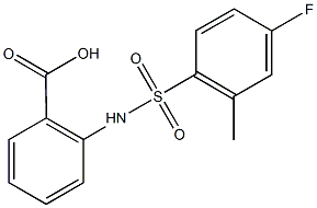 2-{[(4-fluoro-2-methylphenyl)sulfonyl]amino}benzoic acid Struktur