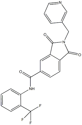 1,3-dioxo-2-(3-pyridinylmethyl)-N-[2-(trifluoromethyl)phenyl]-5-isoindolinecarboxamide|