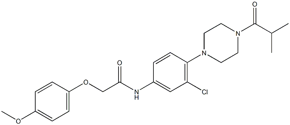 N-[3-chloro-4-(4-isobutyryl-1-piperazinyl)phenyl]-2-(4-methoxyphenoxy)acetamide Structure