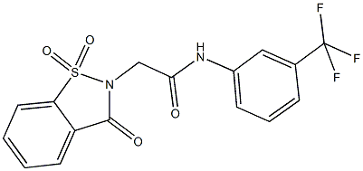 2-(1,1-dioxido-3-oxo-1,2-benzisothiazol-2(3H)-yl)-N-[3-(trifluoromethyl)phenyl]acetamide 化学構造式
