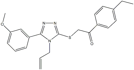 2-{[4-allyl-5-(3-methoxyphenyl)-4H-1,2,4-triazol-3-yl]sulfanyl}-1-(4-ethylphenyl)ethanone,,结构式