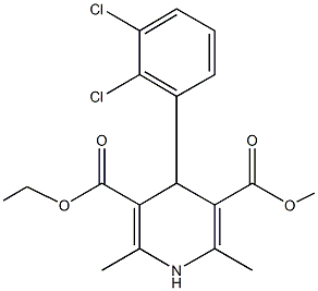 3-ethyl 5-methyl 4-(2,3-dichlorophenyl)-2,6-dimethyl-1,4-dihydro-3,5-pyridinedicarboxylate,,结构式