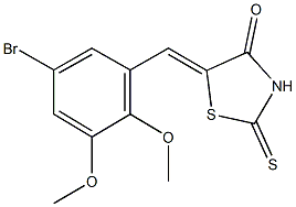 5-(5-bromo-2,3-dimethoxybenzylidene)-2-thioxo-1,3-thiazolidin-4-one Structure