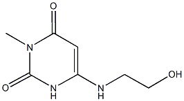 6-[(2-hydroxyethyl)amino]-3-methylpyrimidine-2,4(1H,3H)-dione,,结构式