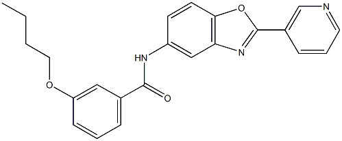 3-butoxy-N-[2-(3-pyridinyl)-1,3-benzoxazol-5-yl]benzamide 化学構造式