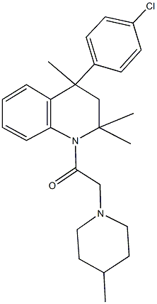 4-(4-chlorophenyl)-2,2,4-trimethyl-1-[(4-methyl-1-piperidinyl)acetyl]-1,2,3,4-tetrahydroquinoline Structure