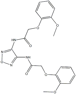 2-(2-methoxyphenoxy)-N-(4-{[(2-methoxyphenoxy)acetyl]amino}-1,2,5-oxadiazol-3-yl)acetamide Structure