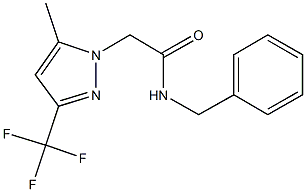 N-benzyl-2-[5-methyl-3-(trifluoromethyl)-1H-pyrazol-1-yl]acetamide Struktur