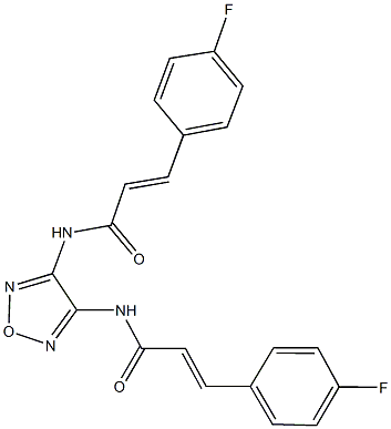 3-(4-fluorophenyl)-N-(4-{[3-(4-fluorophenyl)acryloyl]amino}-1,2,5-oxadiazol-3-yl)acrylamide Struktur