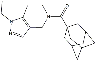 N-[(1-ethyl-5-methyl-1H-pyrazol-4-yl)methyl]-N-methyl-1-adamantanecarboxamide Struktur