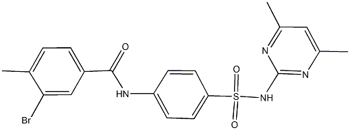 3-bromo-N-(4-{[(4,6-dimethylpyrimidin-2-yl)amino]sulfonyl}phenyl)-4-methylbenzamide Struktur