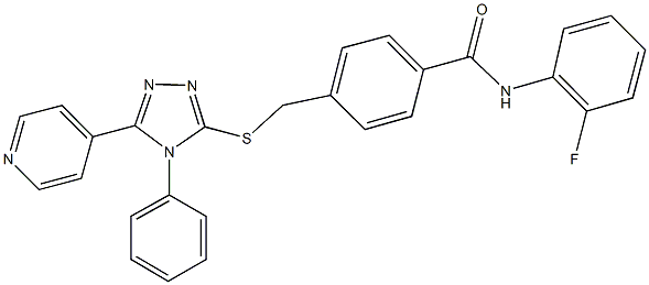 N-(2-fluorophenyl)-4-({[4-phenyl-5-(4-pyridinyl)-4H-1,2,4-triazol-3-yl]thio}methyl)benzamide 结构式