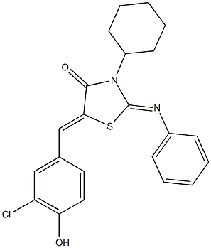 5-(3-chloro-4-hydroxybenzylidene)-3-cyclohexyl-2-(phenylimino)-1,3-thiazolidin-4-one