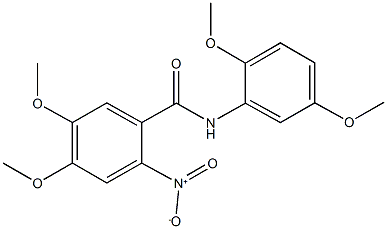 N-(2,5-dimethoxyphenyl)-2-nitro-4,5-dimethoxybenzamide 化学構造式