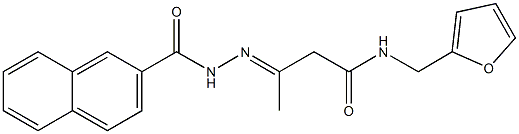 N-(2-furylmethyl)-3-(2-naphthoylhydrazono)butanamide Struktur