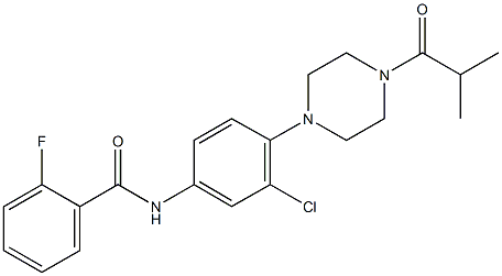 N-[3-chloro-4-(4-isobutyryl-1-piperazinyl)phenyl]-2-fluorobenzamide|