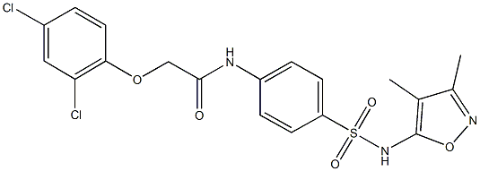 2-(2,4-dichlorophenoxy)-N-(4-{[(3,4-dimethylisoxazol-5-yl)amino]sulfonyl}phenyl)acetamide,,结构式